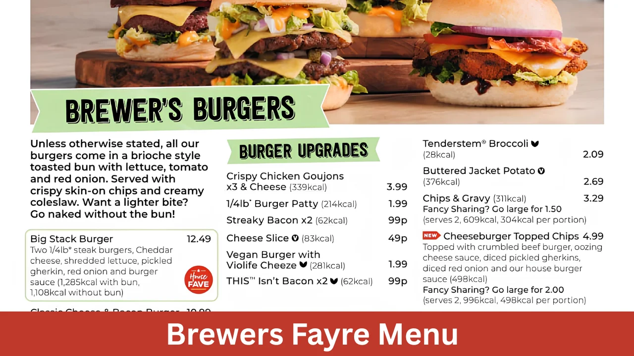 Brewers Fayre Menu