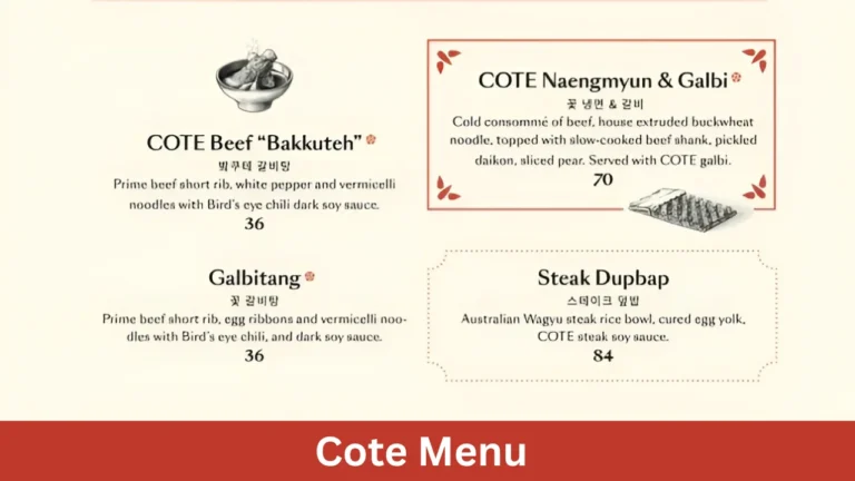 Cote Menu