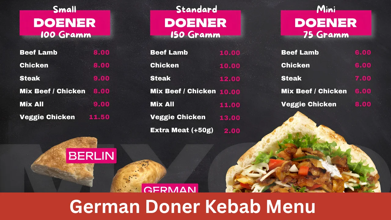 German Doner Kebab Menu