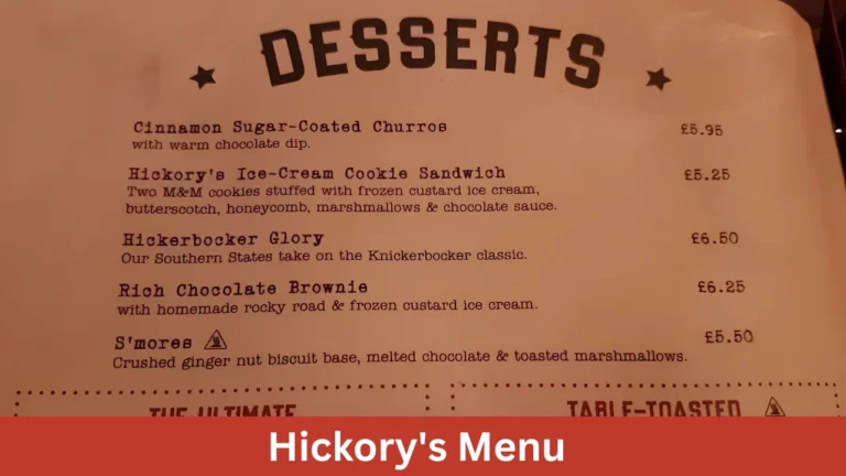 Hickory's Menu