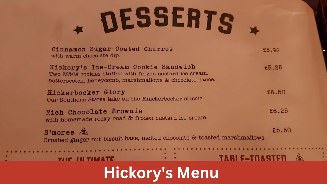 Hickory's Menu