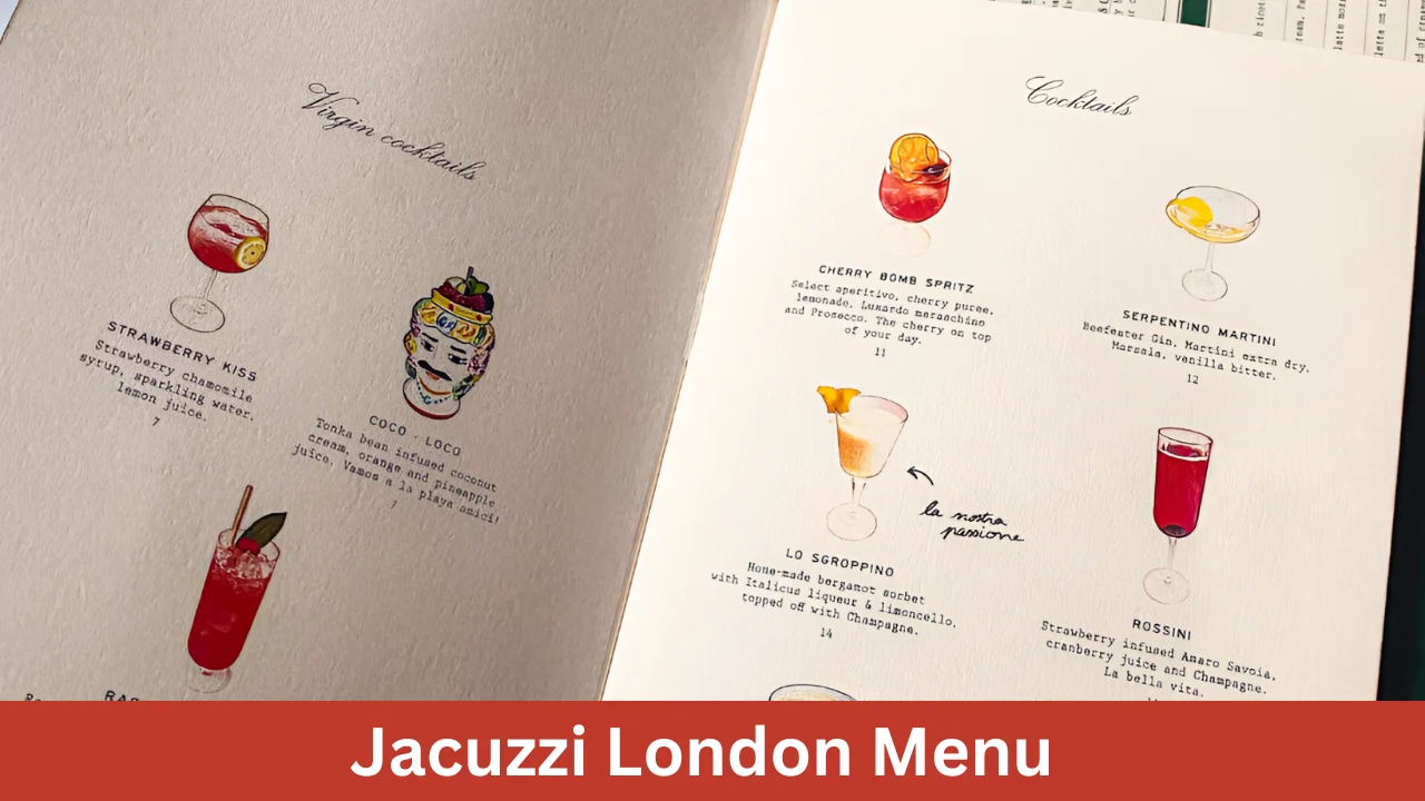 Jacuzzi London Menu