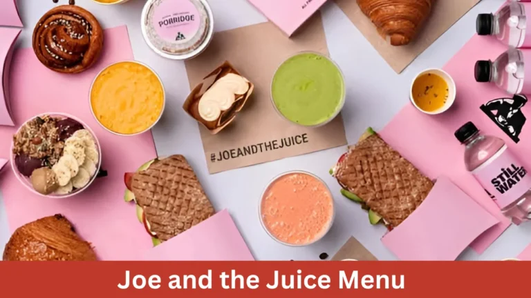 Joe and the Juice Menu