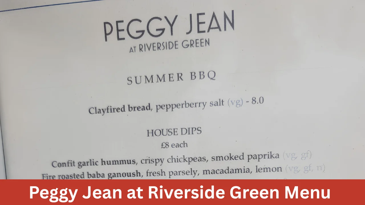 Peggy Jean at Riverside Green Menu