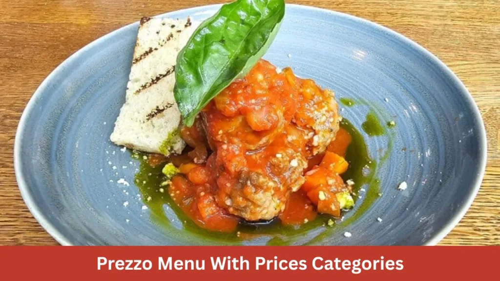 Prezzo Menu With Prices Categories