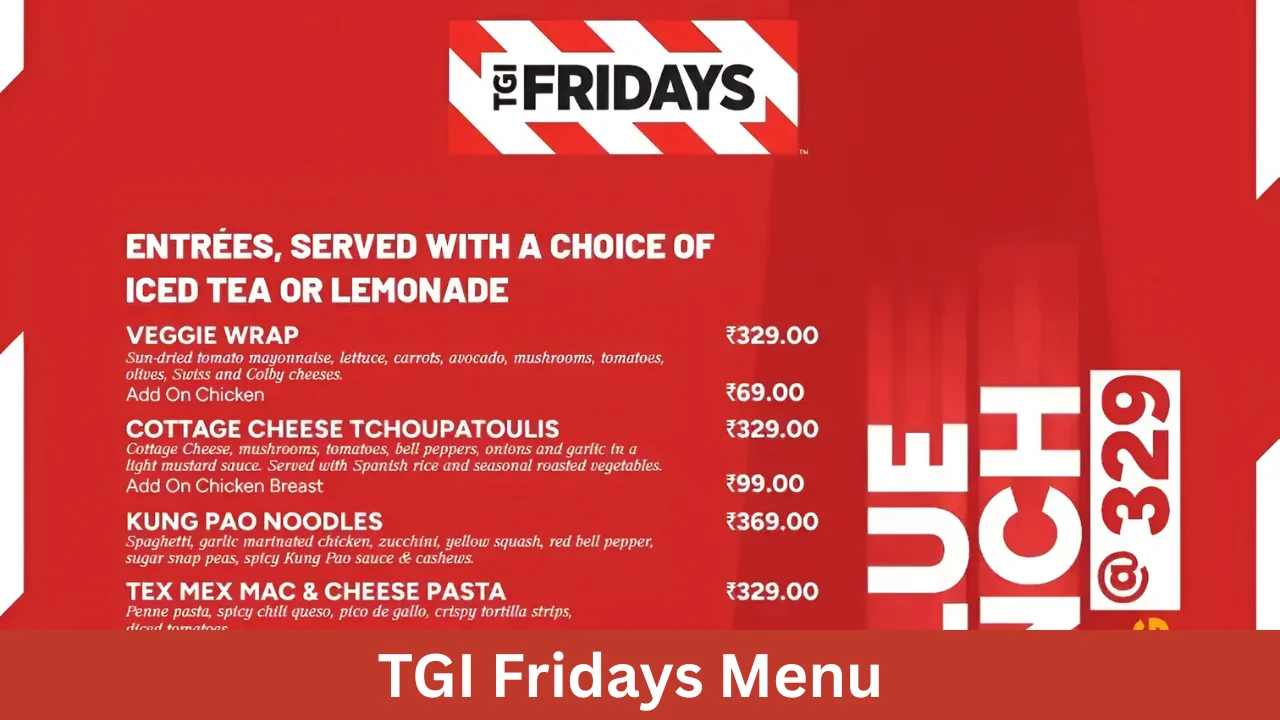 TGI Fridays Menu