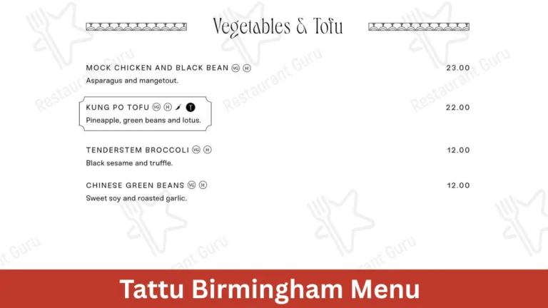Tattu Birmingham Menu