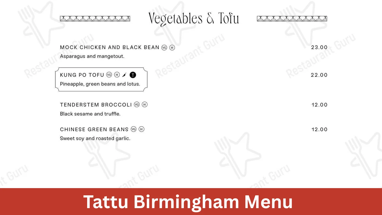 Tattu Birmingham Menu