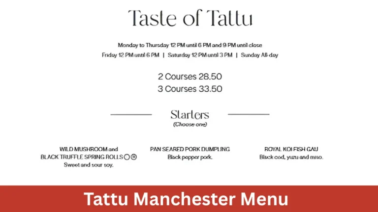 Tattu Manchester Menu