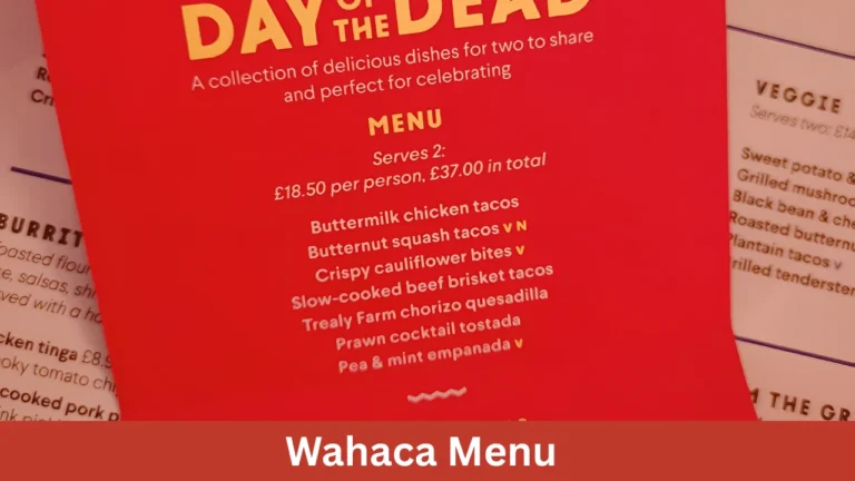 Wahaca Menu